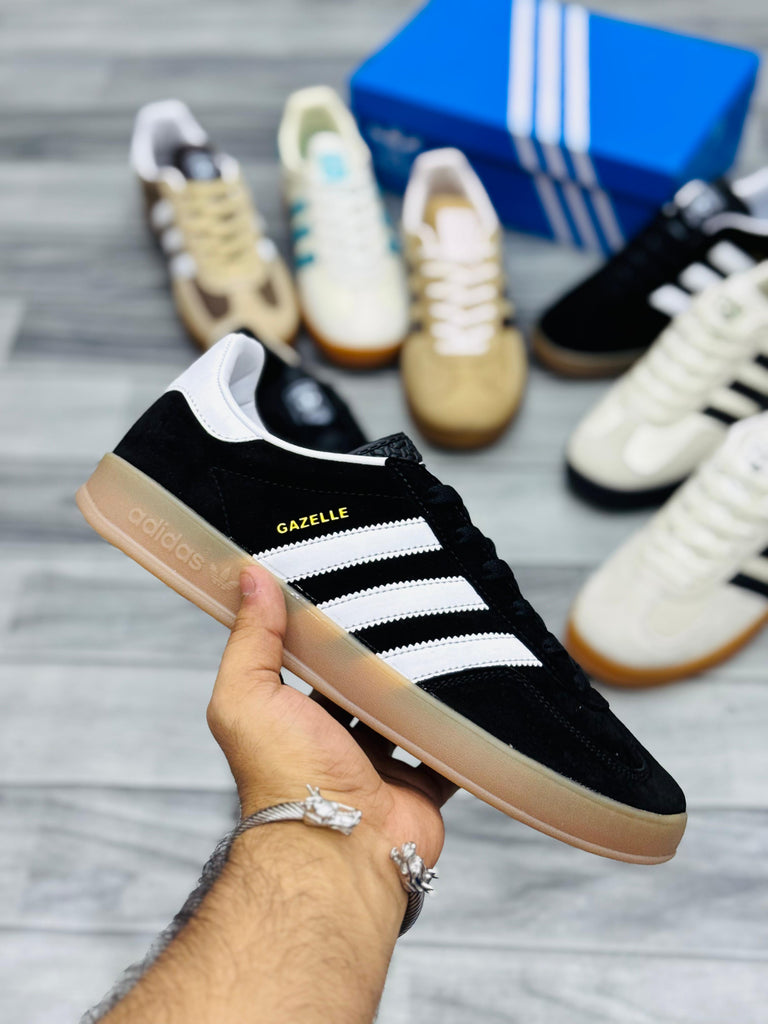 adidas gazelle silver green womens Adii Gazelle (White Black Green)