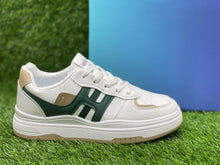 Fashion - Flatboard Sneakers , Spring Casual - White Green