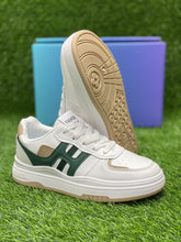 Fashion - Flatboard Sneakers , Spring Casual - White Green