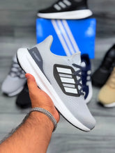 Light Grey White Adidas Ultraboost 5 running shoe side profile view