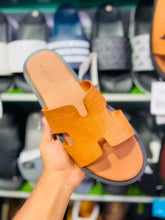 Hermès Izmir Crocodile-Embossed Leather Sandals