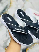 Black Skechers GoWalk ArchFit Unisex Flip Flops with white midsole and logo detail