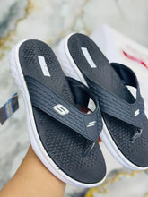 Black Skechers GoWalk ArchFit Unisex Flip Flops with white midsole