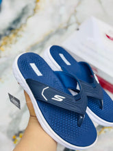Blue Skechers GoWalk ArchFit Unisex Flip Flops with white midsole