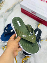 Olive Green Skechers GoWalk ArchFit Unisex Flip Flops with white midsole